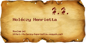 Holéczy Henrietta névjegykártya